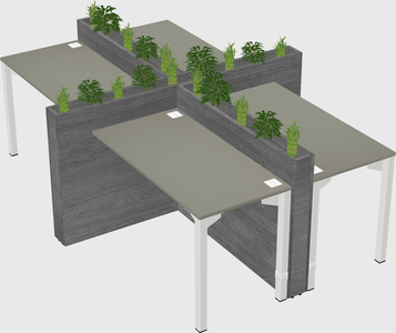 Rectangular shared desk