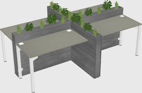 Rectangular shared desk