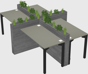 Rectangular shared desk