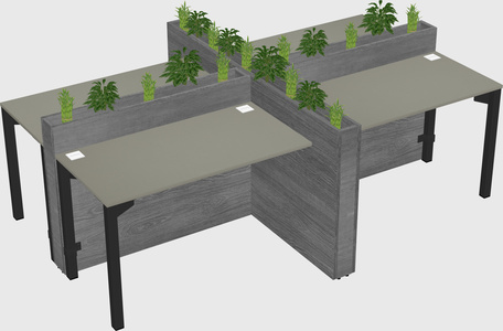 Rectangular shared desk