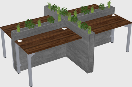 Rectangular shared desk