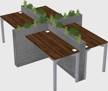 Rectangular shared desk