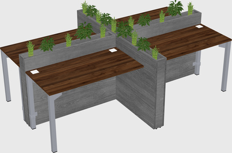 Rectangular shared desk