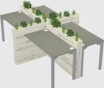 Rectangular shared desk