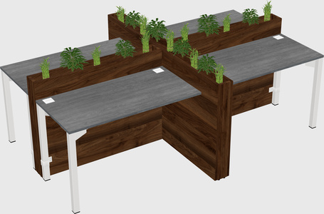 Rectangular shared desk