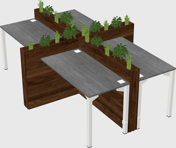 Rectangular shared desk