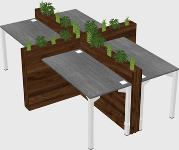 Rectangular shared desk