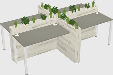 Rectangular shared desk