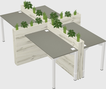 Rectangular shared desk