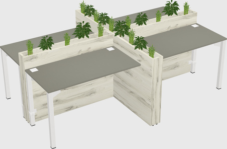 Rectangular shared desk