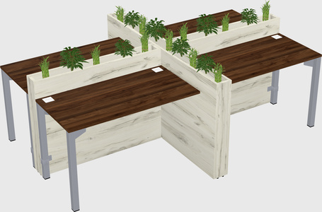 Rectangular shared desk