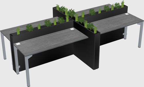 Rectangular shared desk
