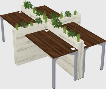 Rectangular shared desk