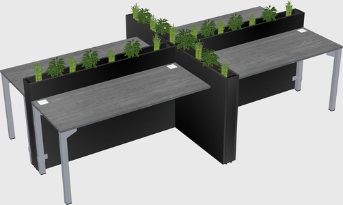 Rectangular shared desk