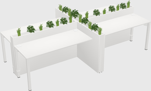 Rectangular shared desk