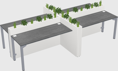 Rectangular shared desk