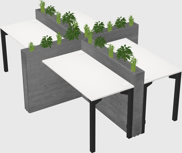 Rectangular shared desk