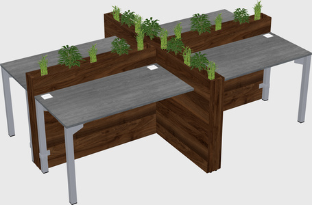 Rectangular shared desk