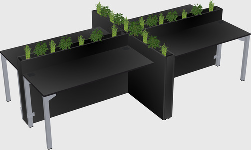 Rectangular shared desk