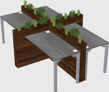 Rectangular shared desk