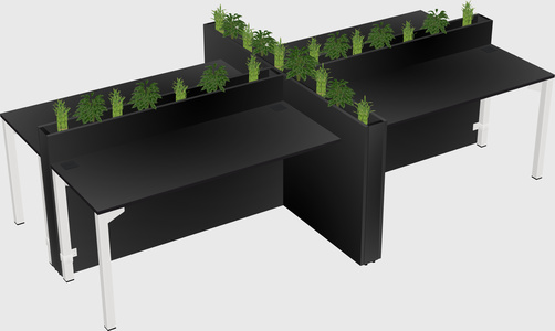 Rectangular shared desk