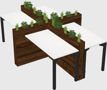 Rectangular shared desk