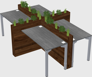 Rectangular shared desk