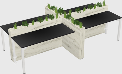 Rectangular shared desk