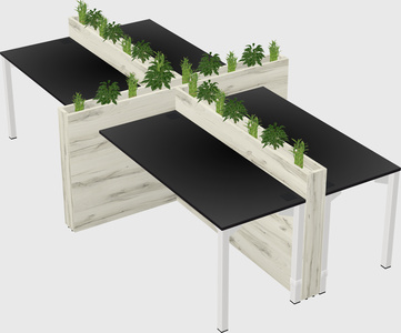 Rectangular shared desk
