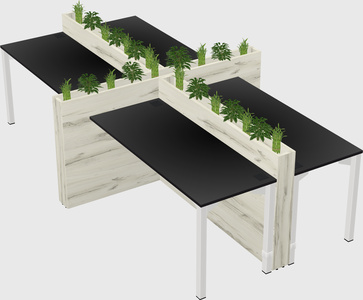 Rectangular shared desk