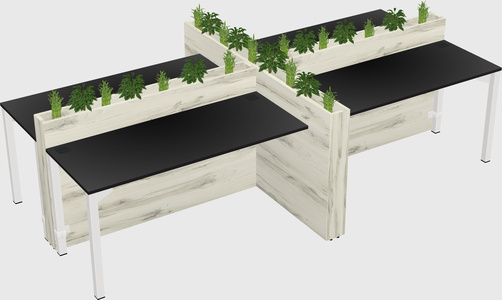 Rectangular shared desk