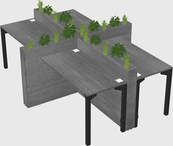 Rectangular shared desk