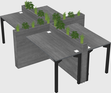 Rectangular shared desk
