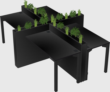 Rectangular shared desk