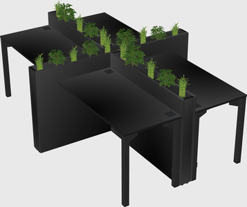Rectangular shared desk