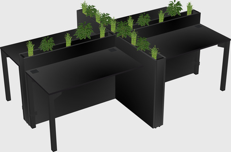 Rectangular shared desk