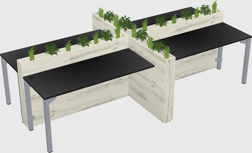 Rectangular shared desk