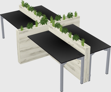 Rectangular shared desk