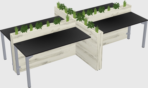 Rectangular shared desk