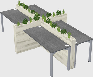 Rectangular shared desk
