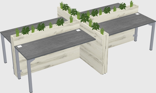 Rectangular shared desk