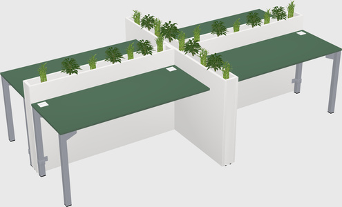 Rectangular shared desk
