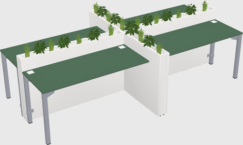 Rectangular shared desk