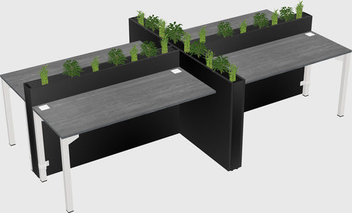 Rectangular shared desk