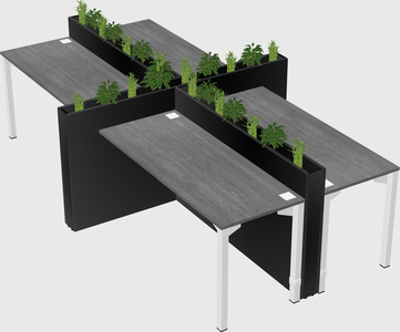 Rectangular shared desk