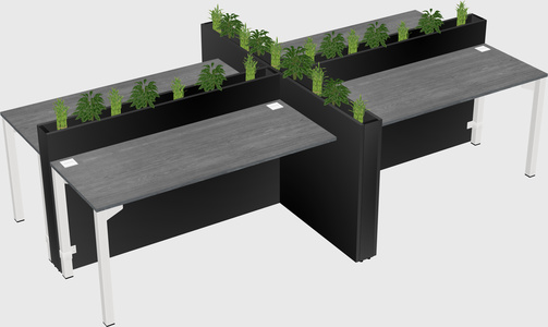 Rectangular shared desk