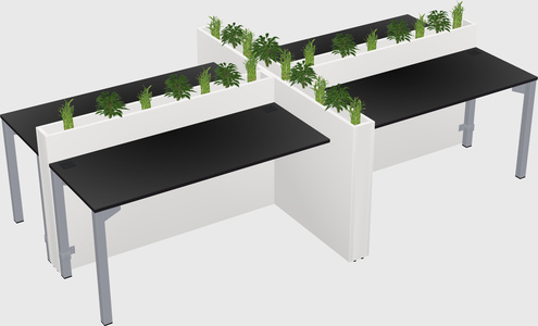 Rectangular shared desk