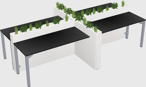 Rectangular shared desk