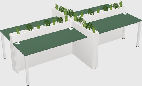 Rectangular shared desk