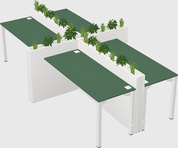 Rectangular shared desk